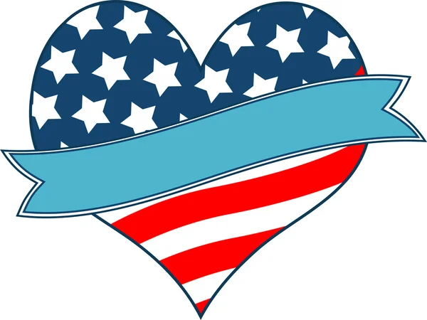 Amerikan lippu sydän — vektorikuva