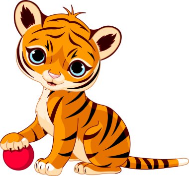 Cute tiger cub clipart