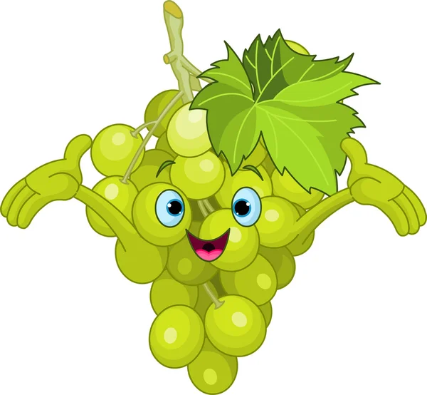 Cheerful Cartoon Grape character — Stock Vector