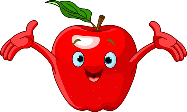 Wesoły jabłko kreskówka — Wektor stockowy