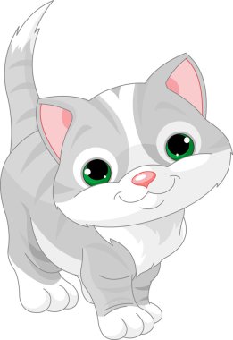 Cute gray kitten clipart