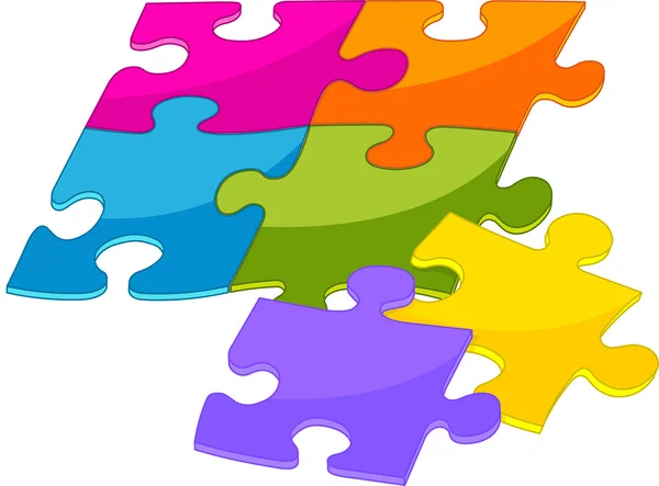 Pièces de puzzle colorées — Image vectorielle