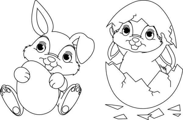 Easter Bunny coloring page — Stock Vector