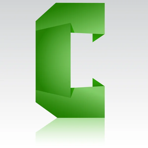 Litera c z papieru — Wektor stockowy