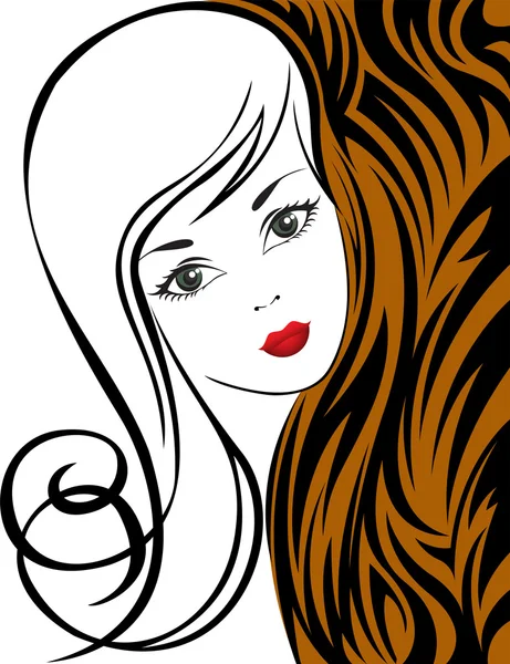Girl on a tiger background — Stock Vector