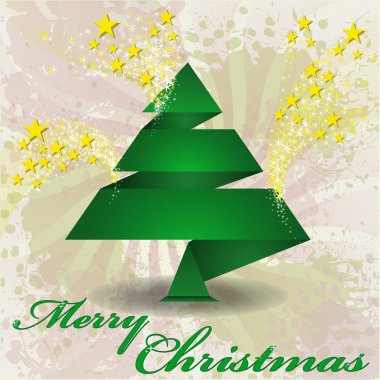 Christmas tree with fireworks clipart
