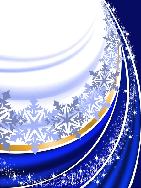 Blå bakgrund med snöflingor — Stock vektor