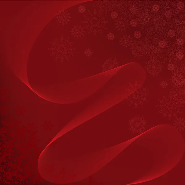 Fond rouge avec flocons de neige — Image vectorielle