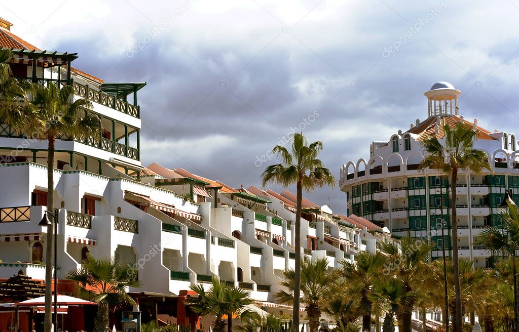 Modern hotels on Tenerife