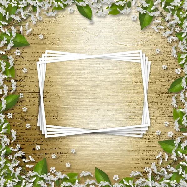 Schreiben abstrakter Hintergrund mit Rahmen florale schöne Bouque — Stockfoto