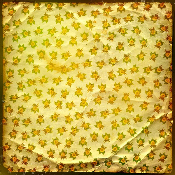 Grunge altın arka planla antik çiçek süsleme — Stok fotoğraf