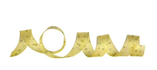 Goldenes horizontales Band auf weißem isoliertem Hintergrund — Stockfoto