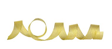 Gold horizontal ribbon on the white isolated background clipart