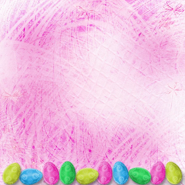 Пастельний фон з кольоровими яйцями для святкування Великодня — стокове фото