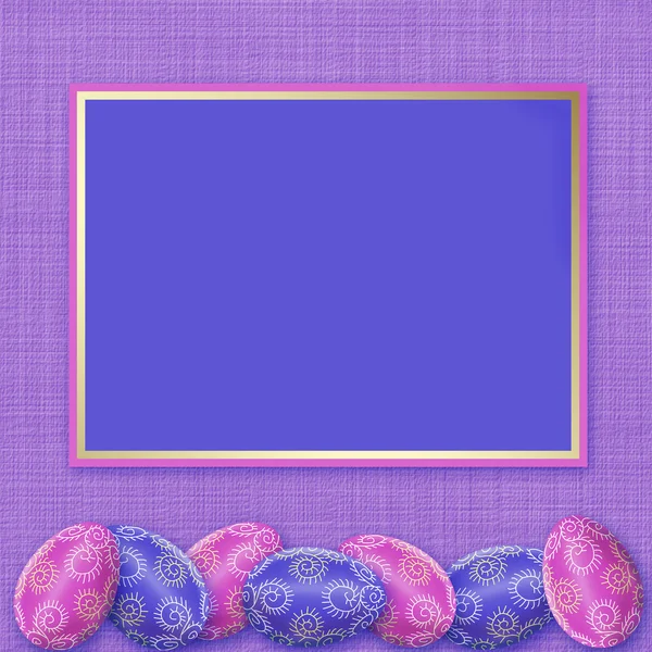 Velikonoční svátek. barvení vajec. rámec pro blahopřání — Stock fotografie