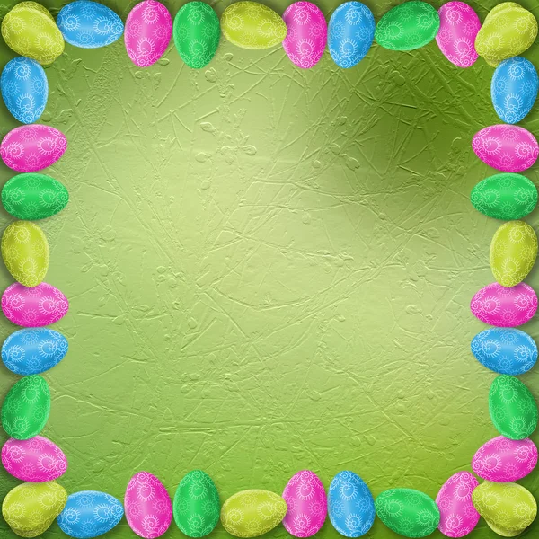イースターを祝うために着色された卵のパステル背景 — ストック写真