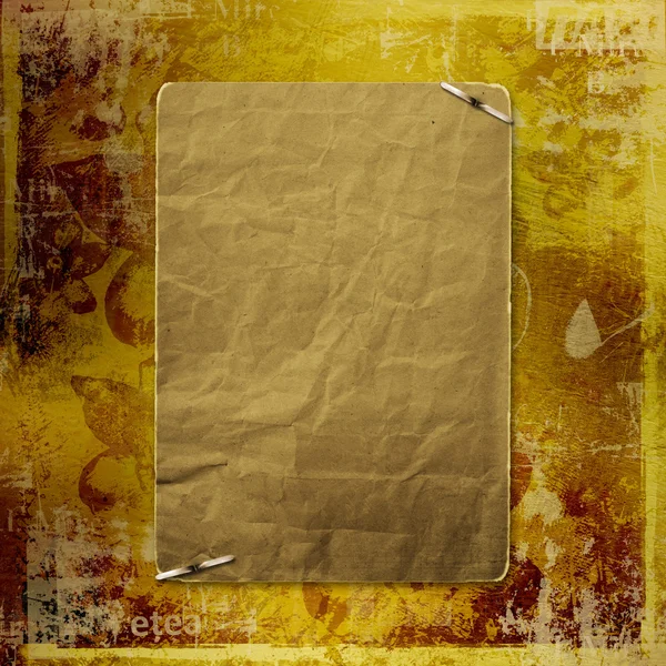 Verfremdetes Goldpapier zur Ankündigung auf abstraktem Hintergrund — Stockfoto