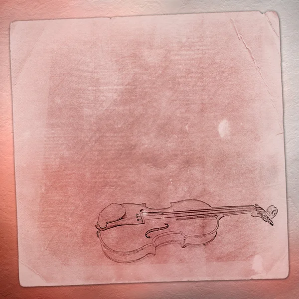 与旧的小提琴的剪影抽象背景 — 图库照片