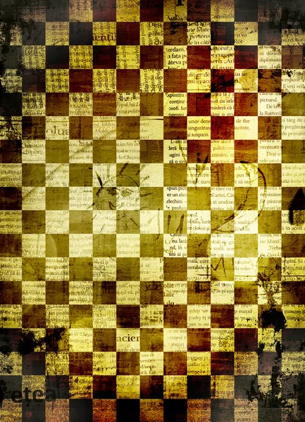グランジ紙とデザインのための抽象的なチェスの背景 — ストック写真