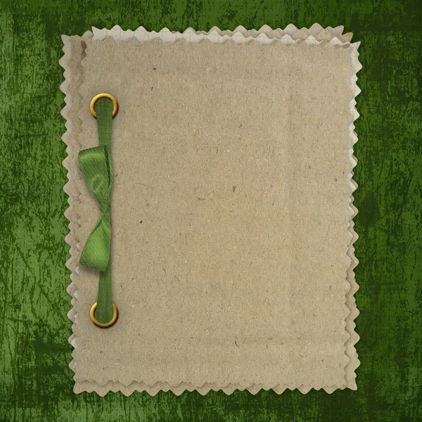 Grunge yeşil arka planla antik süsleme — Stok fotoğraf