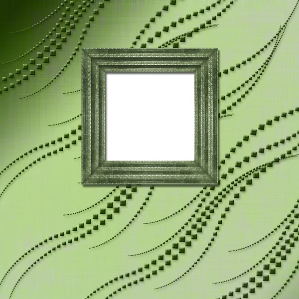 在房间里墙上的老绿色帧维多利亚风格 — 图库照片