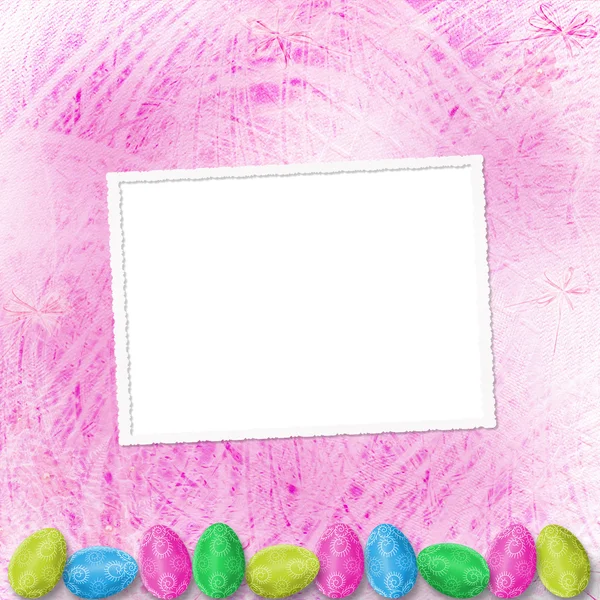 Pastel achtergrond met gekleurde eieren te vieren Pasen — Stockfoto