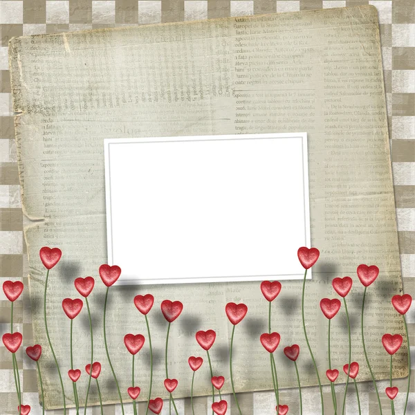 Cartão de saudação ao Dia de São Valentim com corações — Fotografia de Stock