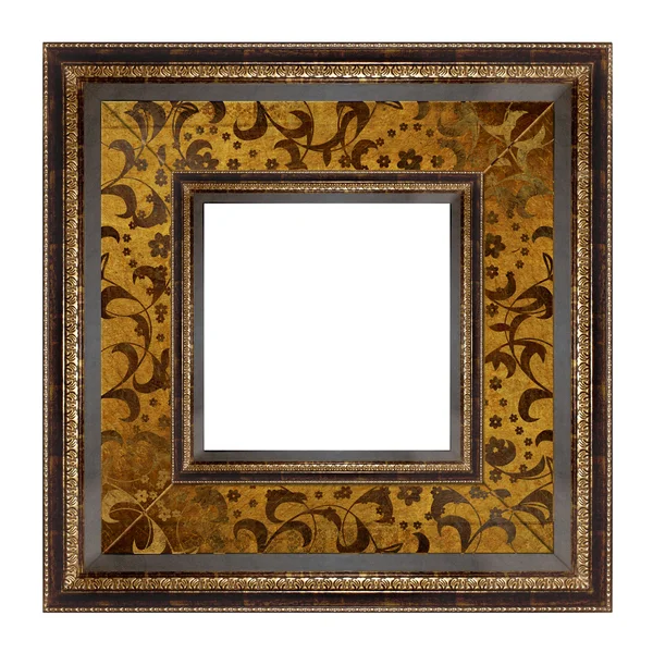 Imagem moldura de ouro no fundo isolado branco — Fotografia de Stock