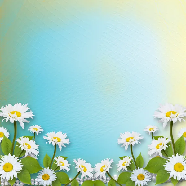 Karta zaproszenie lub gratulacje z bukietem kwiatów — Zdjęcie stockowe