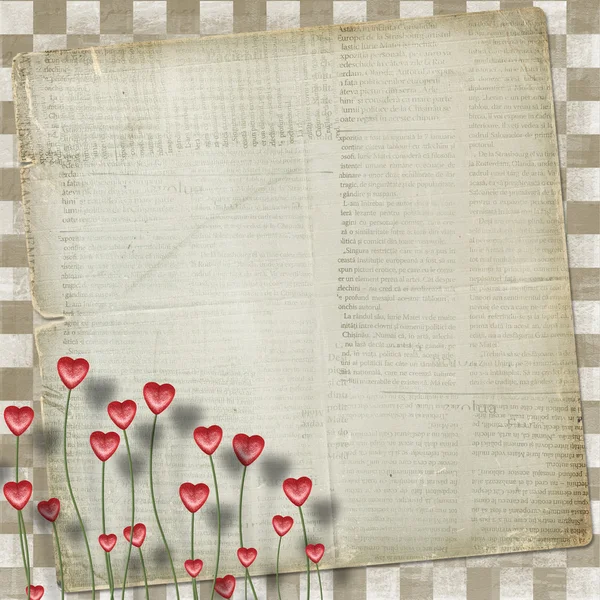 Tarjeta de felicitación al Día de San Valentín con corazones — Foto de Stock