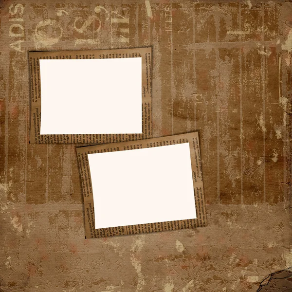 Cubierta de Grunge para álbum o cartera en el fondo del periódico — Stockfoto