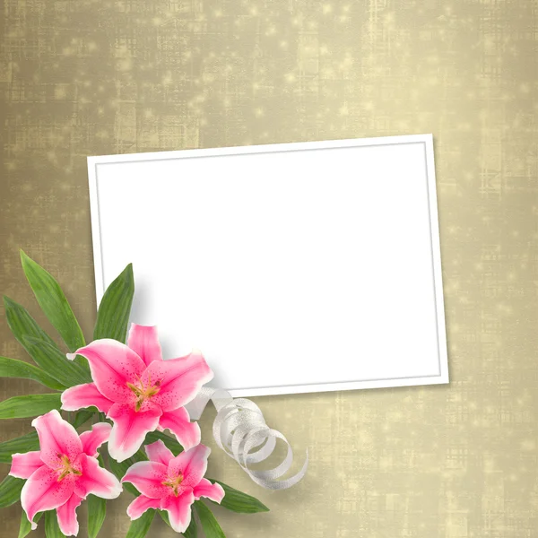 Tarjeta de felicitación o invitación con ramo de flores — Foto de Stock