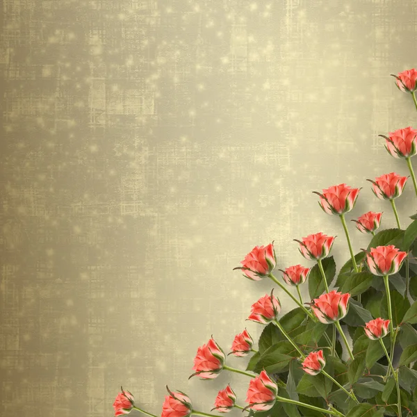 Glückwunschkarte oder Einladung mit Blumenstrauß — Stockfoto