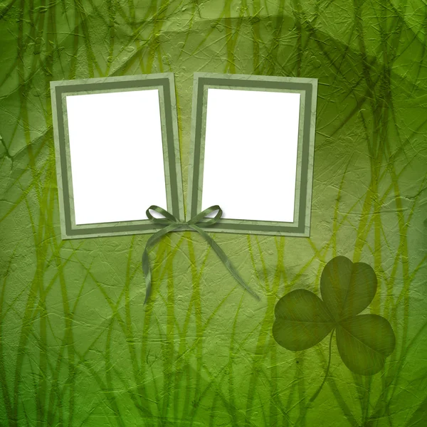 聖 Patrick の古代の飾りとグランジ緑背景 — ストック写真