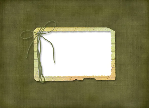 Grunge frame with bow on the green abstrsact background — Stock Photo, Image