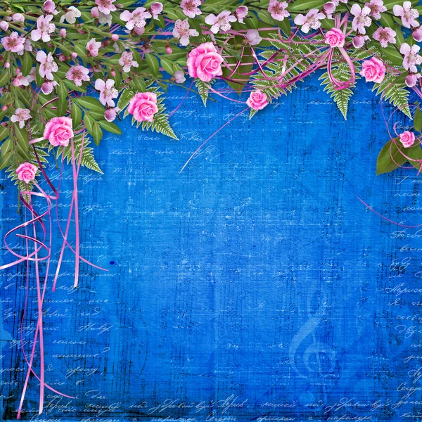 Schrijven abstracte achtergrond met bloemen mooi boeket — Stockfoto
