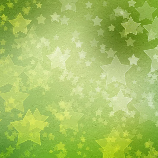 Grön bakgrund för hälsningar eller inbjudningar med stjärnor — Stockfoto