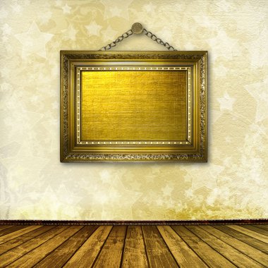 Interior of the old room with frame in victorian style clipart