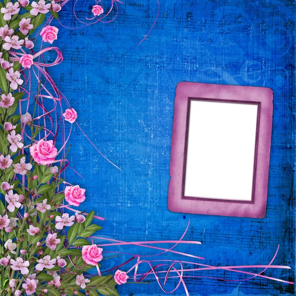 Schreiben abstrakten Hintergrund mit floralen schönen Strauß — Stockfoto