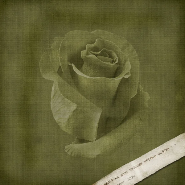 Винтажная старая открытка для поздравления с розами — стоковое фото