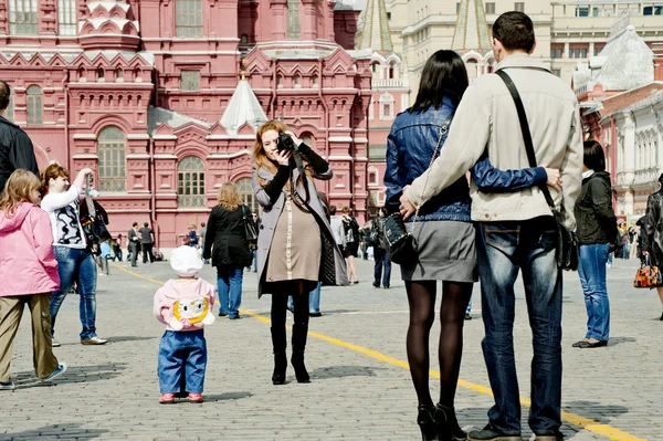 Touristes en Moscou — Photo