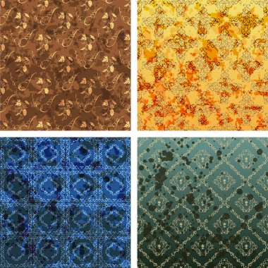 Seamless Background set retro style wallpaper vintage with soile clipart