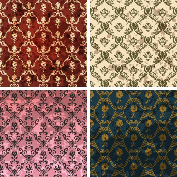 Background set of retro style wallpaper vintage and soiled with — Stock Vector