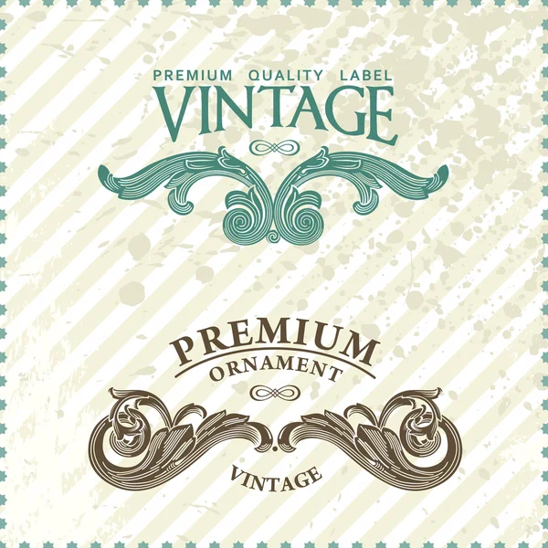 Dos etiquetas decoradas de calidad premium estilo vintage — Vector de stock