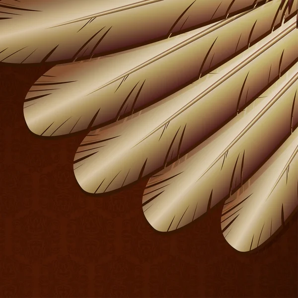 矢量背景与金色的羽毛 — 图库矢量图片