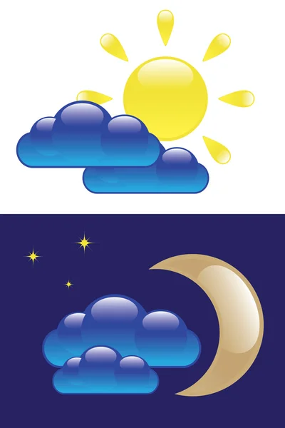 Symboles jour et nuit — Image vectorielle
