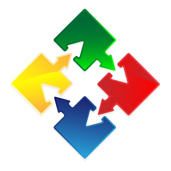 Puzzle arrow — Stock Vector