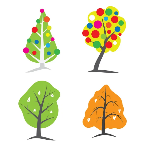 Vier Saisonbäume — Stockvektor