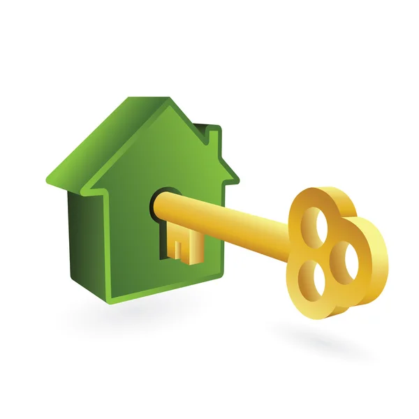 Haussymbol und Schlüssel — Stockvektor