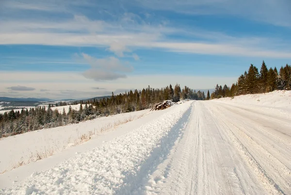 stock image Snow mountain winter road